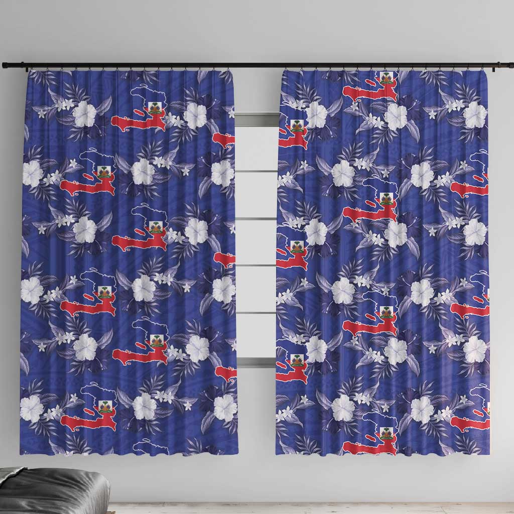 Afro-Haitians Window Curtain Ayiti Map and Rose Kayenn Tropical Style - African Pride