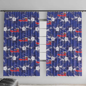 Afro-Haitians Window Curtain Ayiti Map and Rose Kayenn Tropical Style - African Pride