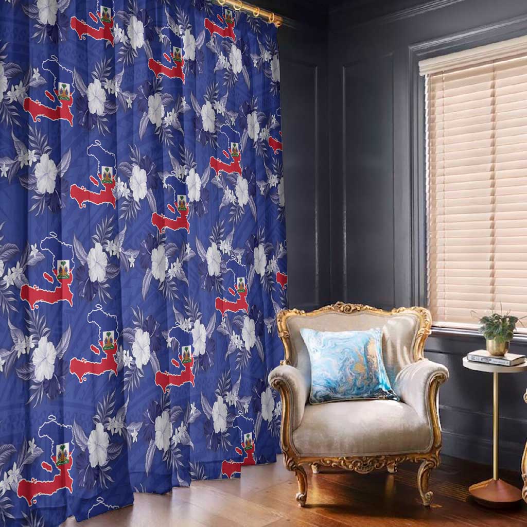 Afro-Haitians Window Curtain Ayiti Map and Rose Kayenn Tropical Style - African Pride