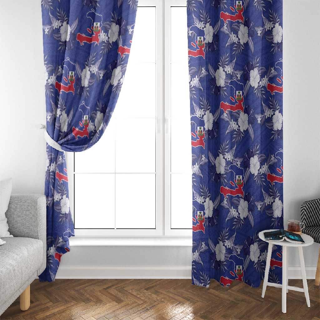 Afro-Haitians Window Curtain Ayiti Map and Rose Kayenn Tropical Style - African Pride