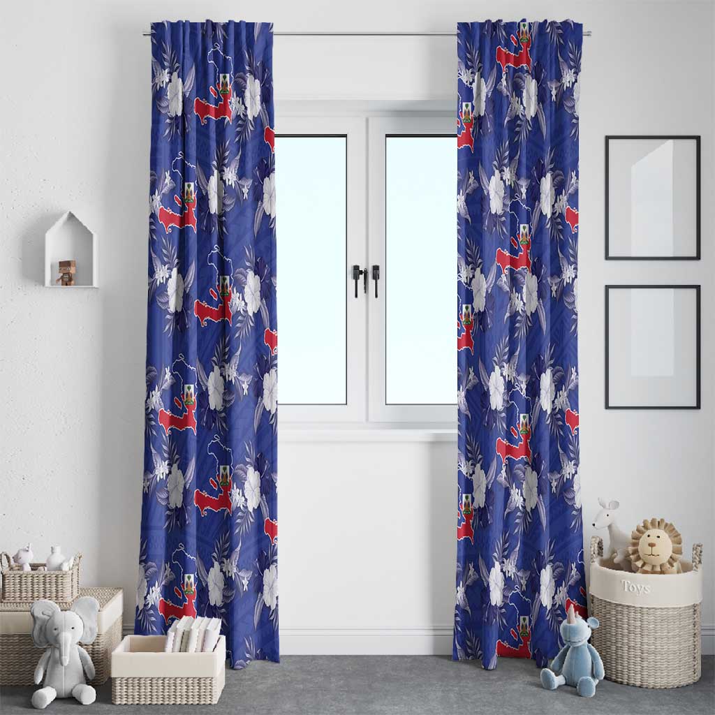 Afro-Haitians Window Curtain Ayiti Map and Rose Kayenn Tropical Style - African Pride