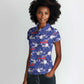 Afro-Haitians Women Polo Shirt Ayiti Map and Rose Kayenn Tropical Style - African Pride
