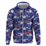 Afro-Haitians Zip Hoodie Ayiti Map and Rose Kayenn Tropical Style - African Pride