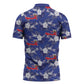 Afro-Haitians Zipper Polo Shirt Ayiti Map and Rose Kayenn Tropical Style - African Pride