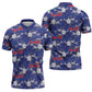 Afro-Haitians Zipper Polo Shirt Ayiti Map and Rose Kayenn Tropical Style - African Pride