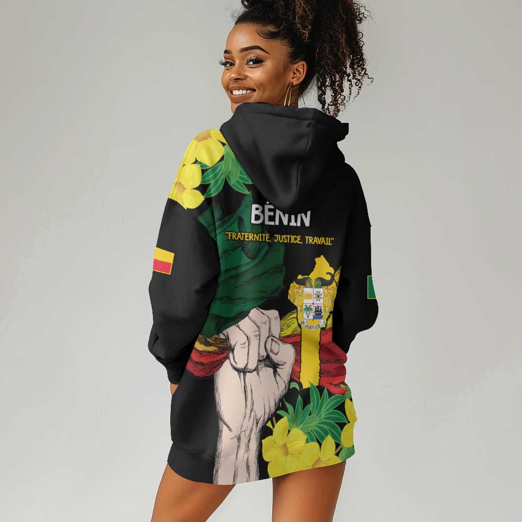 Benin National Day Hoodie Dress Happy 64th Independence Anniversary Yellow Allamanda