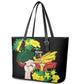 Benin National Day Leather Tote Bag Happy 64th Independence Anniversary Yellow Allamanda