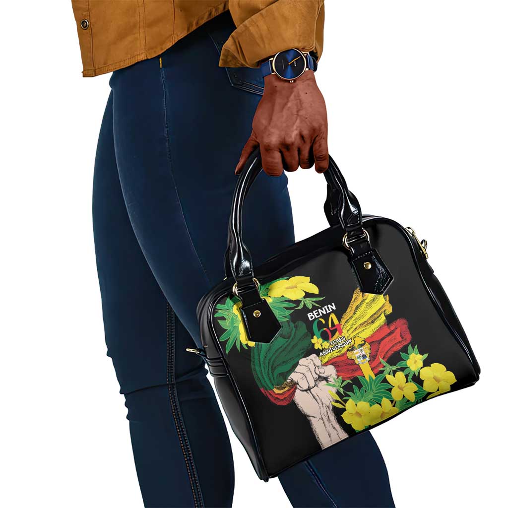 Benin National Day Shoulder Handbag Happy 64th Independence Anniversary Yellow Allamanda