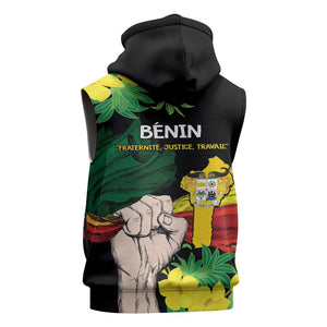 Benin National Day Sleeveless Hoodie Happy 64th Independence Anniversary Yellow Allamanda - African Pride