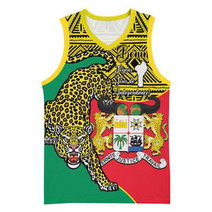 Personalised Benin National Day Basketball Jersey Coat Of Arms With Leopard African Pattern - African Pride