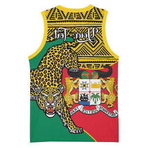 Personalised Benin National Day Basketball Jersey Coat Of Arms With Leopard African Pattern - African Pride