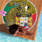Personalised Benin National Day Beach Blanket Coat Of Arms With Leopard African Pattern