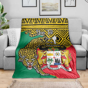 Personalised Benin National Day Blanket Coat Of Arms With Leopard African Pattern