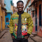 Personalised Benin National Day Bomber Jacket Coat Of Arms With Leopard African Pattern