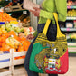 Personalised Benin National Day Grocery Bag Coat Of Arms With Leopard African Pattern