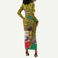Personalised Benin National Day Long Sleeve Bodycon Dress Coat Of Arms With Leopard African Pattern LT14