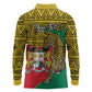 Personalised Benin National Day Long Sleeve Polo Shirt Coat Of Arms With Leopard African Pattern