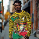 Personalised Benin National Day Long Sleeve Shirt Coat Of Arms With Leopard African Pattern LT14