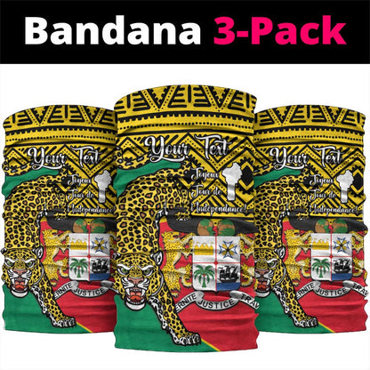 Personalised Benin National Day Neck Gaiter Coat Of Arms Leopard African Pattern LT14