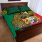 Personalised Benin National Day Quilt Bed Set Coat Of Arms With Leopard African Pattern