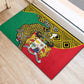 Personalised Benin National Day Rubber Doormat Coat Of Arms With Leopard African Pattern