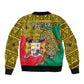Personalised Benin National Day Sleeve Zip Bomber Jacket Coat Of Arms With Leopard African Pattern