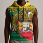 Personalised Benin National Day Sleeveless Hoodie Coat Of Arms With Leopard African Pattern - African Pride