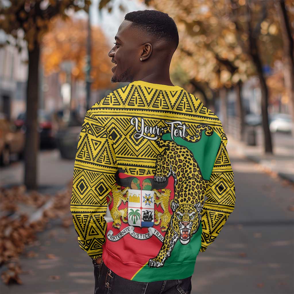 Personalised Benin National Day Sweatshirt Coat Of Arms With Leopard African Pattern