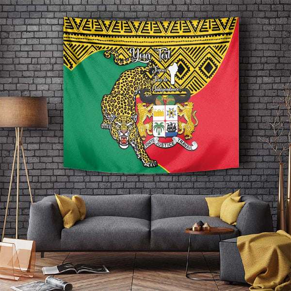 Personalised Benin National Day Tapestry Coat Of Arms With Leopard ...