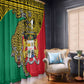 Personalised Benin National Day Window Curtain Coat Of Arms With Leopard African Pattern