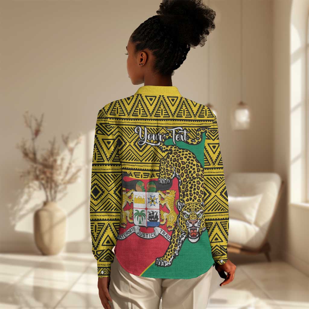 Personalised Benin National Day Women Casual Shirt Coat Of Arms With Leopard African Pattern LT14