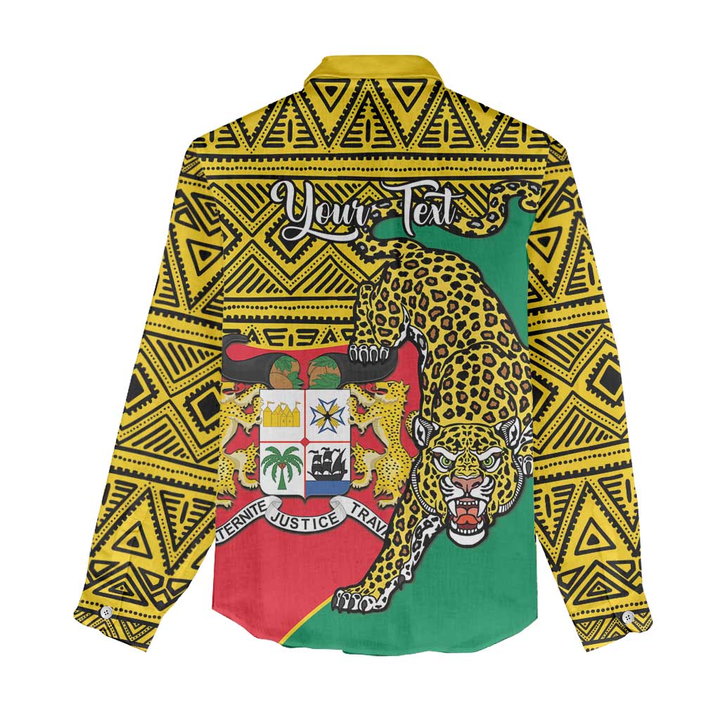 Personalised Benin National Day Women Casual Shirt Coat Of Arms With Leopard African Pattern LT14