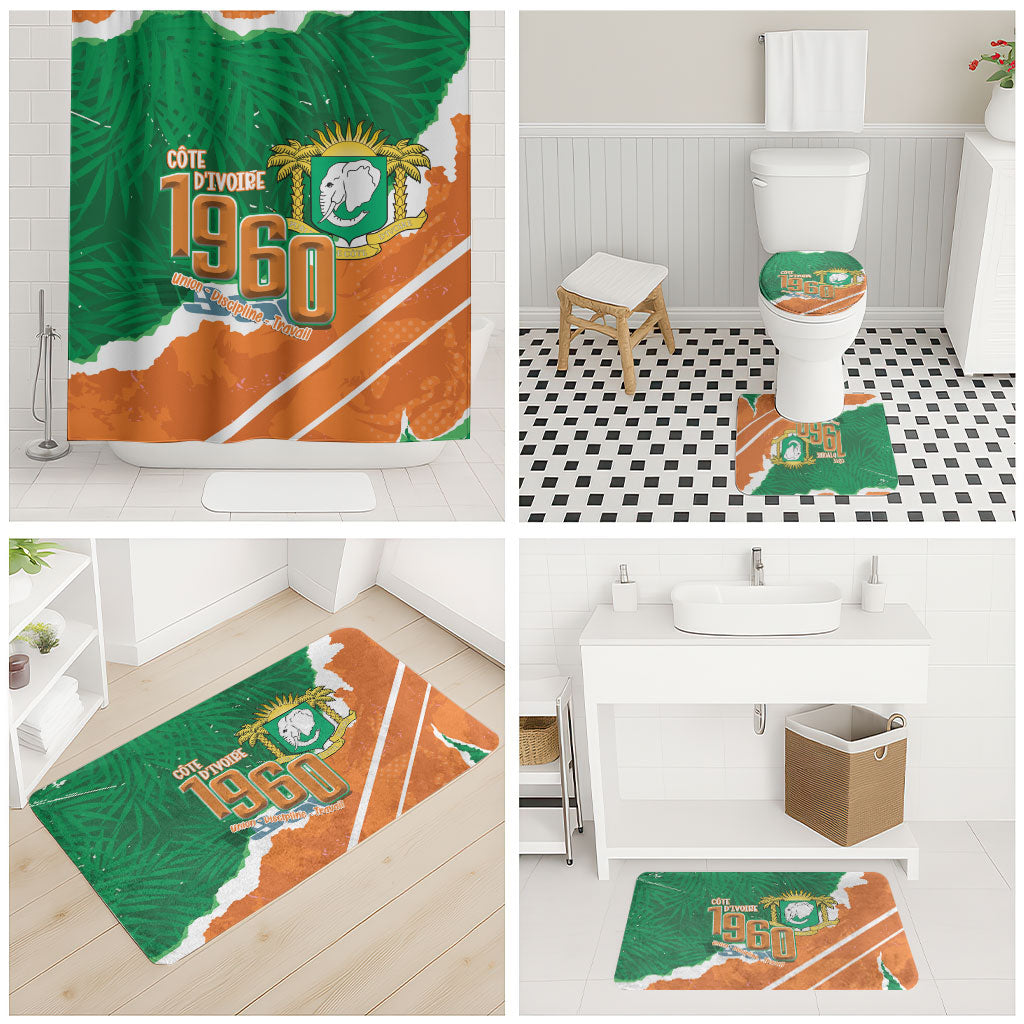 Cote d'Ivoire Independence Day Bathroom Set 1960 Proud Coat Of Arms Grunge Style