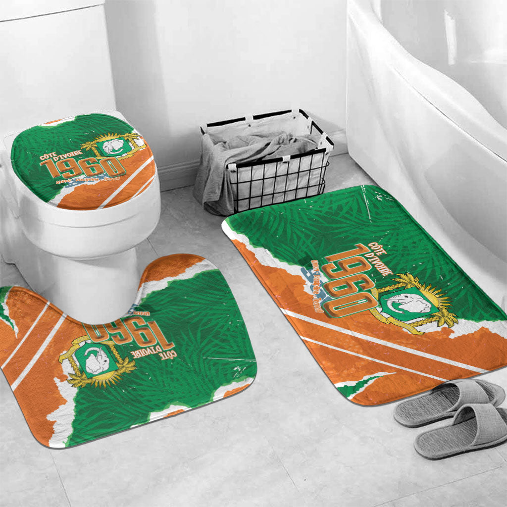 Cote d'Ivoire Independence Day Bathroom Set 1960 Proud Coat Of Arms Grunge Style