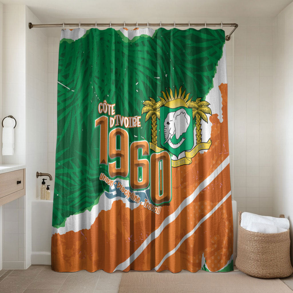 Cote d'Ivoire Independence Day Bathroom Set 1960 Proud Coat Of Arms Grunge Style