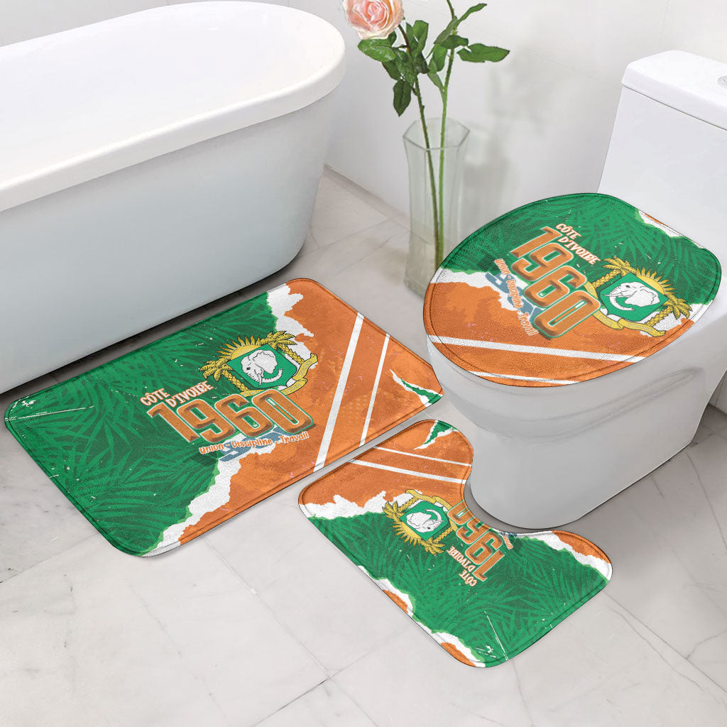 Cote d'Ivoire Independence Day Bathroom Set 1960 Proud Coat Of Arms Grunge Style