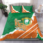 Cote d'Ivoire Independence Day Bedding Set 1960 Proud Coat Of Arms Grunge Style