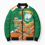 Cote d'Ivoire Independence Day Personalized Bomber Puffer Jacket 1960 Proud Coat Of Arms Grunge Style