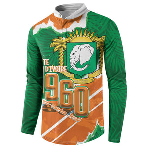 Cote d'Ivoire Independence Day Personalized Button Sweatshirt 1960 Proud Coat Of Arms Grunge Style