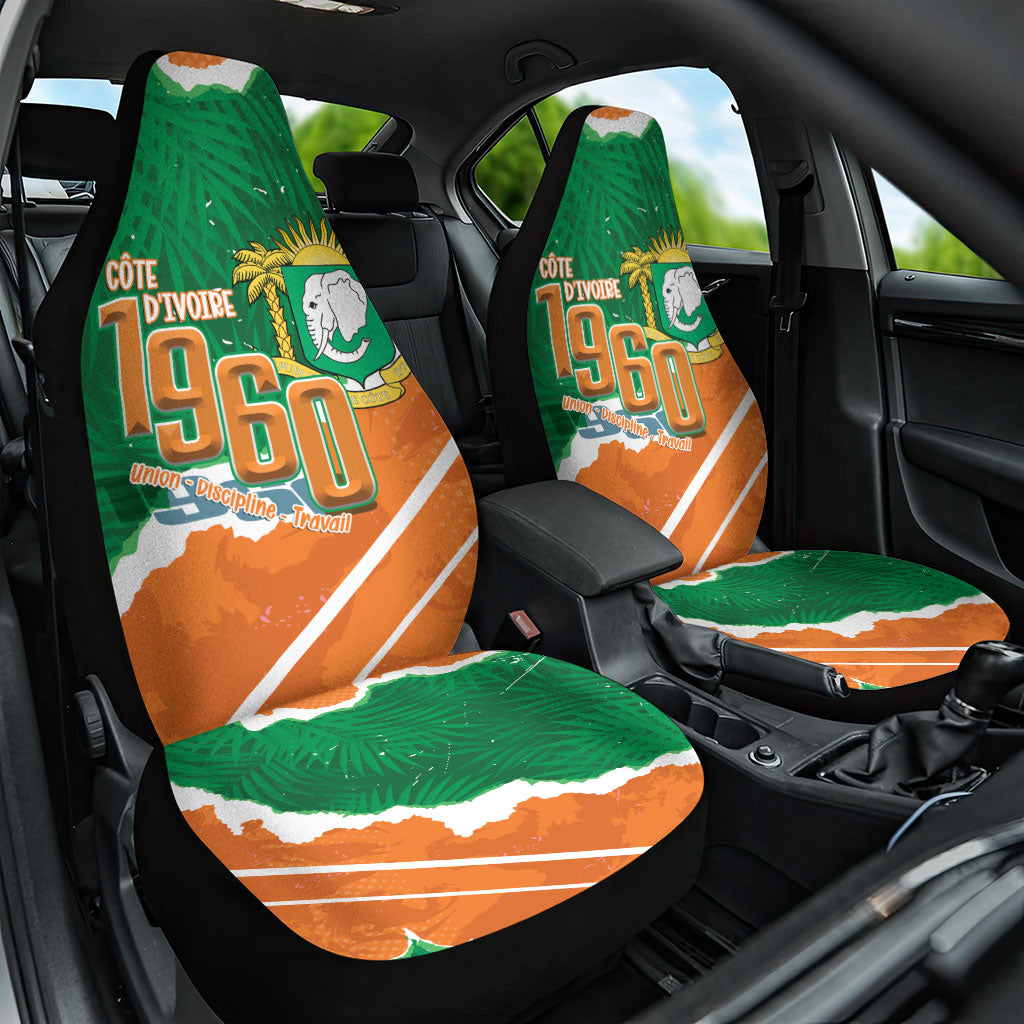 Cote d'Ivoire Independence Day Car Seat Cover 1960 Proud Coat Of Arms Grunge Style