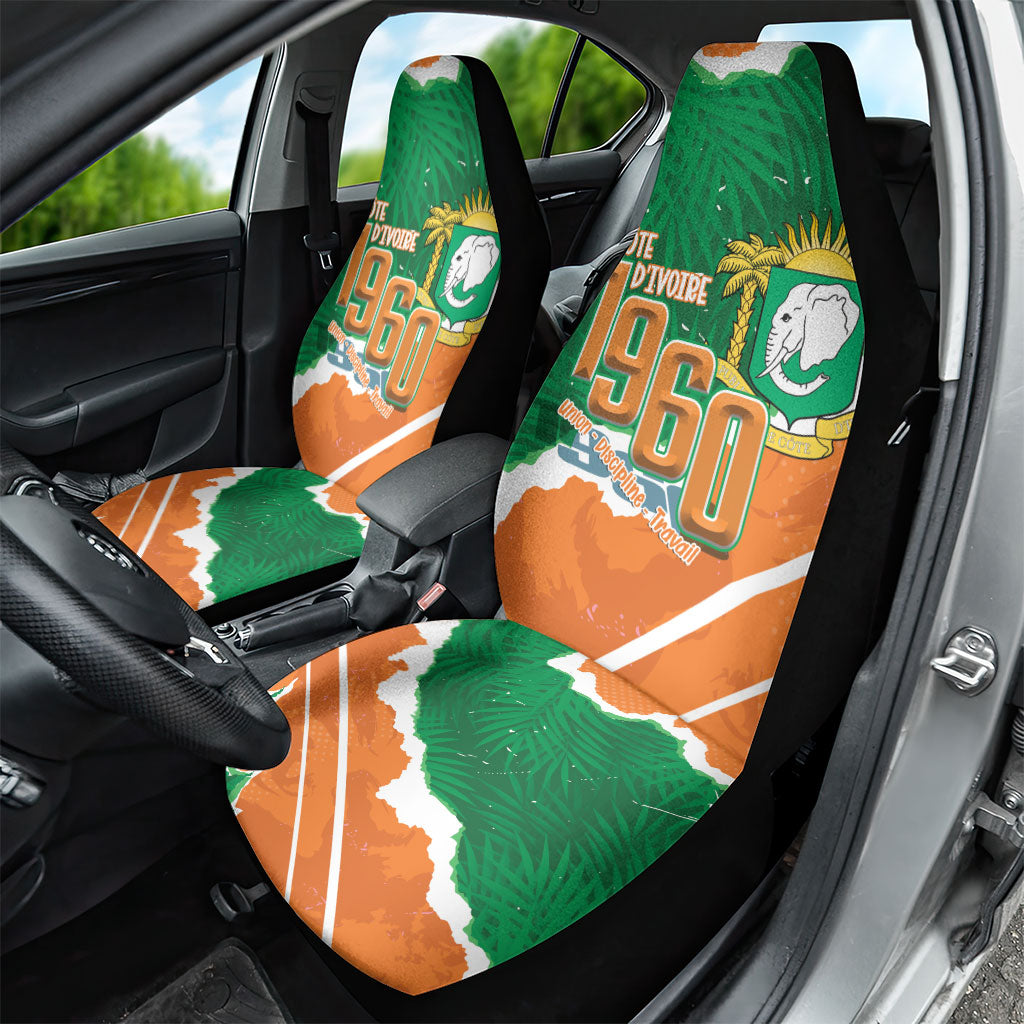 Cote d'Ivoire Independence Day Car Seat Cover 1960 Proud Coat Of Arms Grunge Style