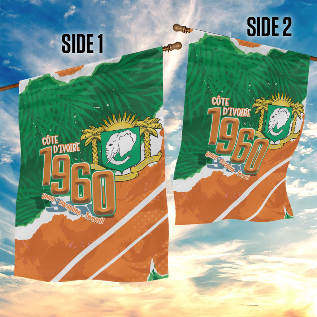 Cote d'Ivoire Independence Day Garden Flag 1960 Proud Coat Of Arms Grunge Style