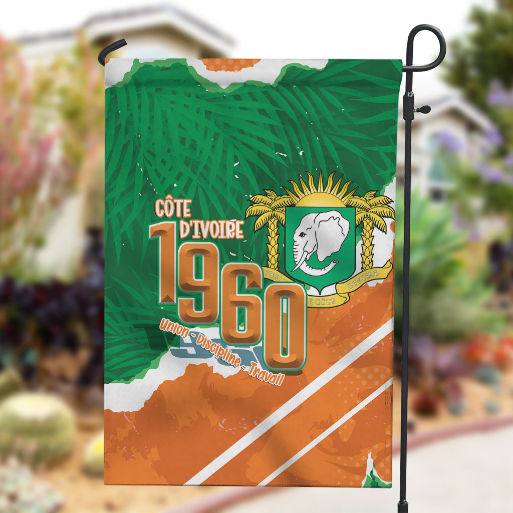 Cote d'Ivoire Independence Day Garden Flag 1960 Proud Coat Of Arms Grunge Style
