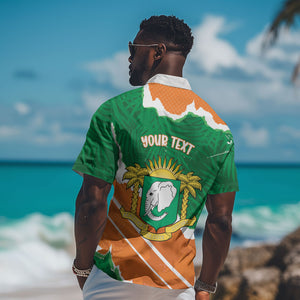 Cote d'Ivoire Independence Day Personalized Hawaiian Shirt 1960 Proud Coat Of Arms Grunge Style