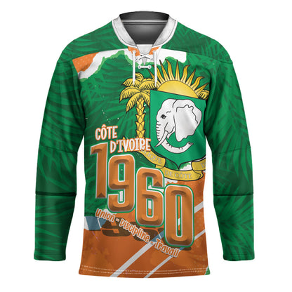 Cote d'Ivoire Independence Day Personalized Hockey Jersey 1960 Proud Coat Of Arms Grunge Style
