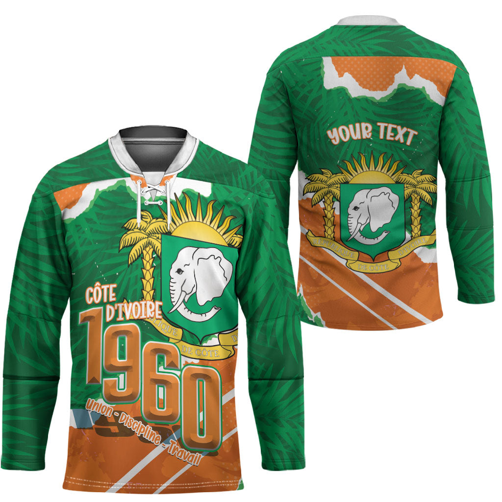 Cote d'Ivoire Independence Day Personalized Hockey Jersey 1960 Proud Coat Of Arms Grunge Style