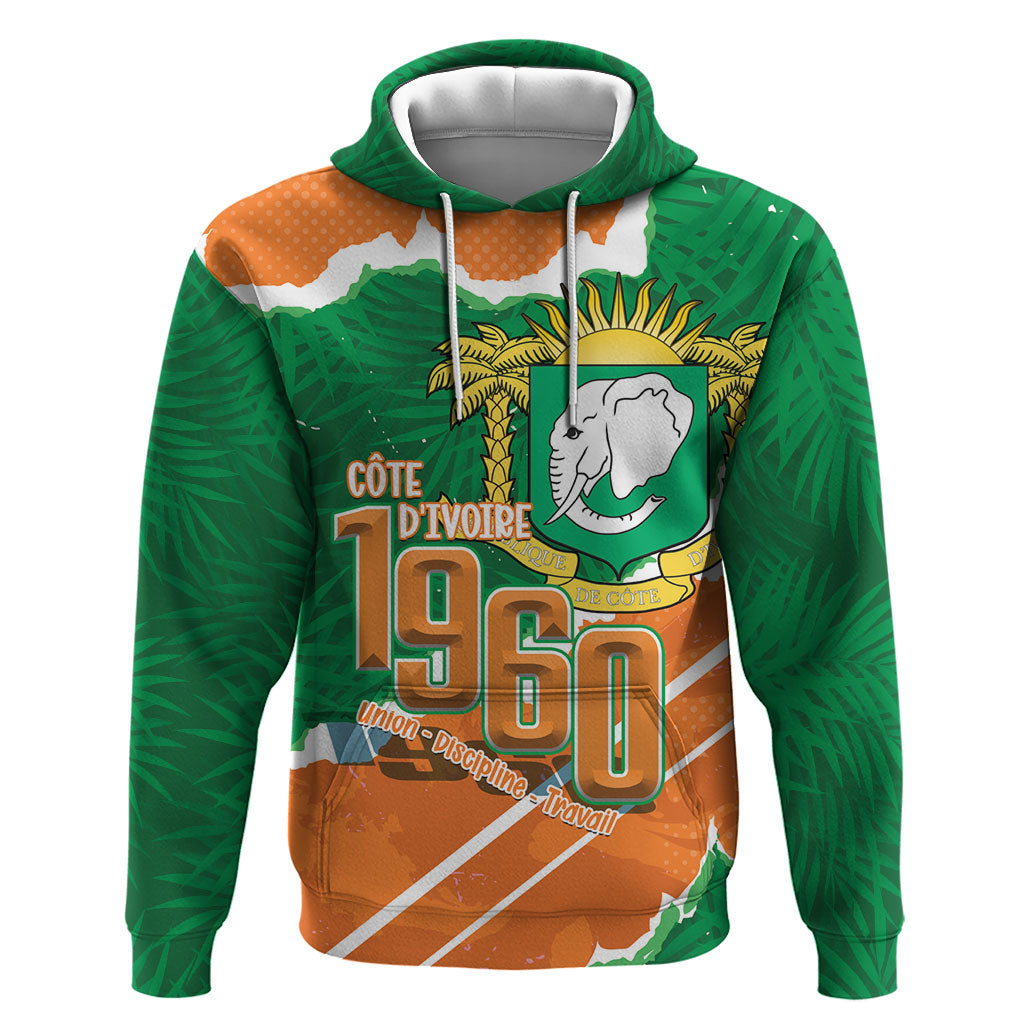 Cote d'Ivoire Independence Day Personalized Hoodie 1960 Proud Coat Of Arms Grunge Style