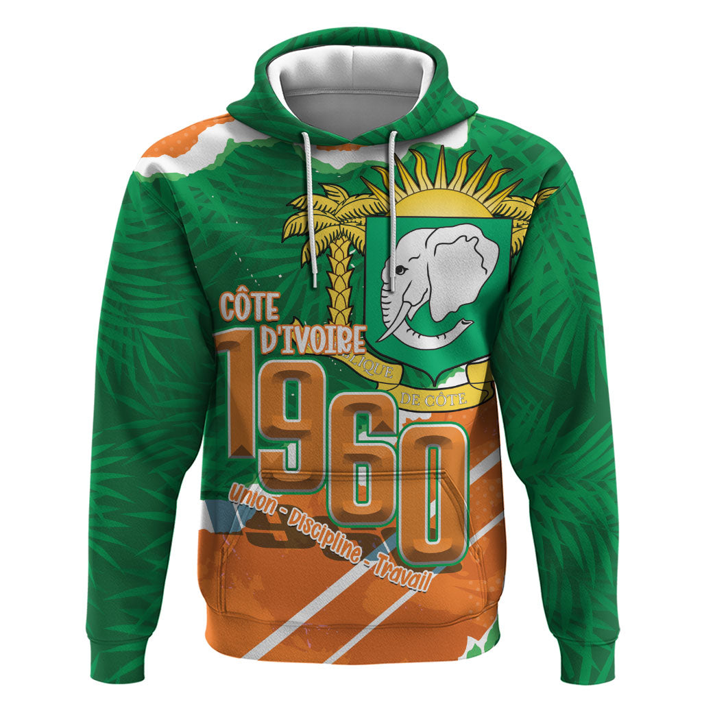 Cote d'Ivoire Independence Day Personalized Hoodie 1960 Proud Coat Of Arms Grunge Style