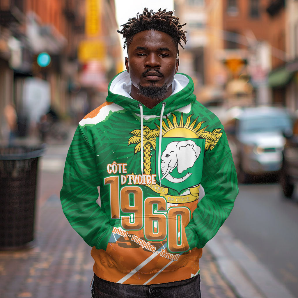 Cote d'Ivoire Independence Day Personalized Hoodie 1960 Proud Coat Of Arms Grunge Style