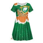 Cote d'Ivoire Independence Day Personalized Kid Short Sleeve Dress 1960 Proud Coat Of Arms Grunge Style